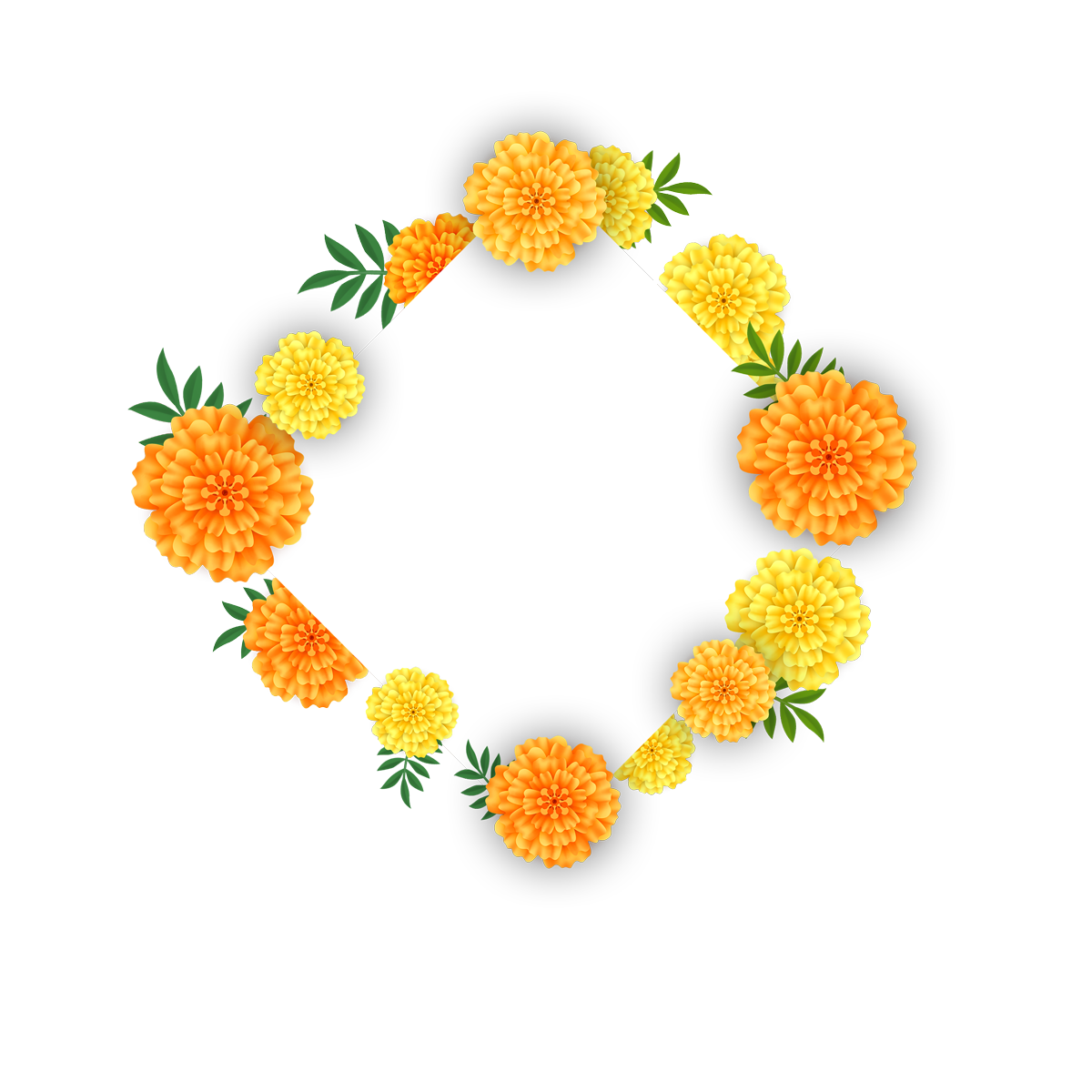 Marigold Png Cutout (black, gray, white, silver)