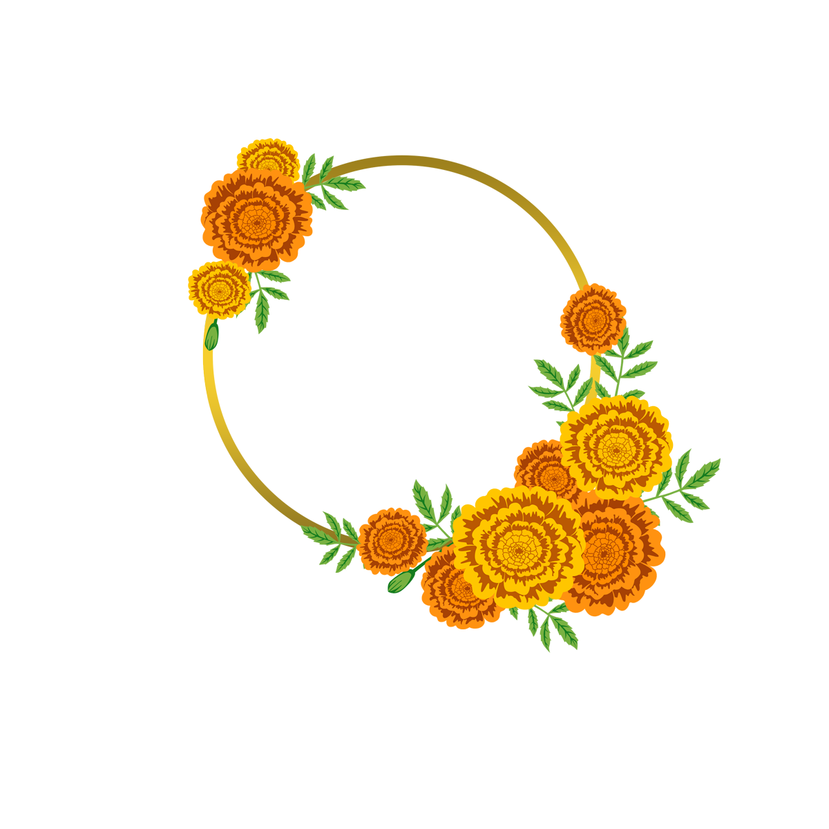 Marigold Png Photo (gold, orange, white)