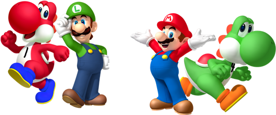 Mario And Luigi Png Hd (white, black, teal)