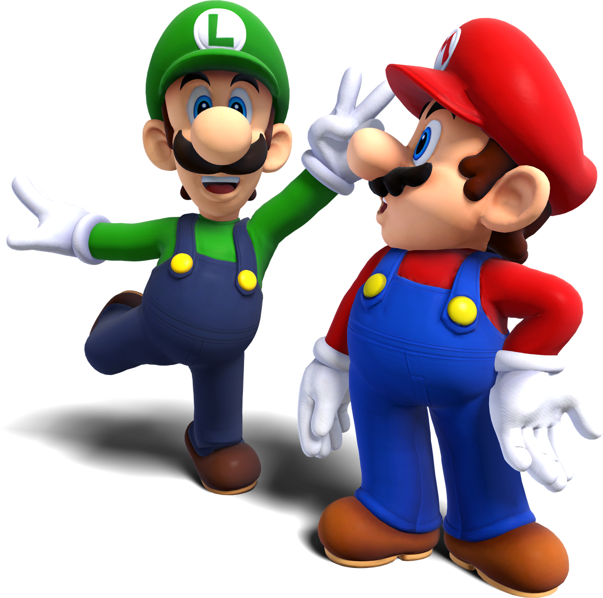 Mario And Luigi Png Isolated Image (white, black)