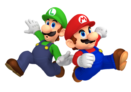 Mario And Luigi Png Pic (white, indigo, navy, black)