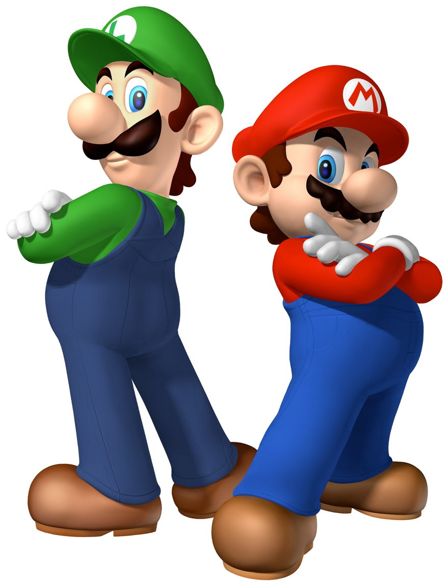 Mario Bros Transparent Background (indigo, navy, black, teal)