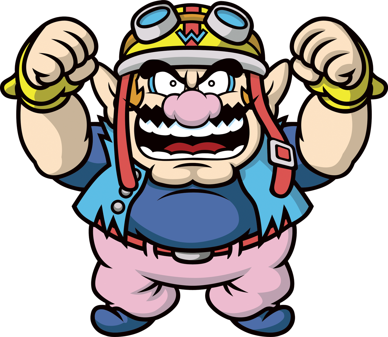 Wario Download Png Image (beige, black, gray, pink, silver)