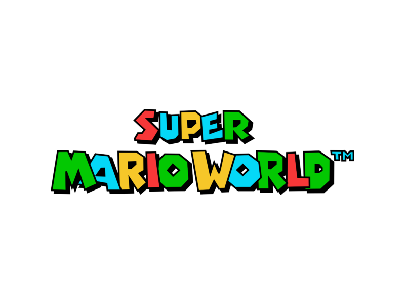 Mario Logo Png Pic (black, lime, gold)