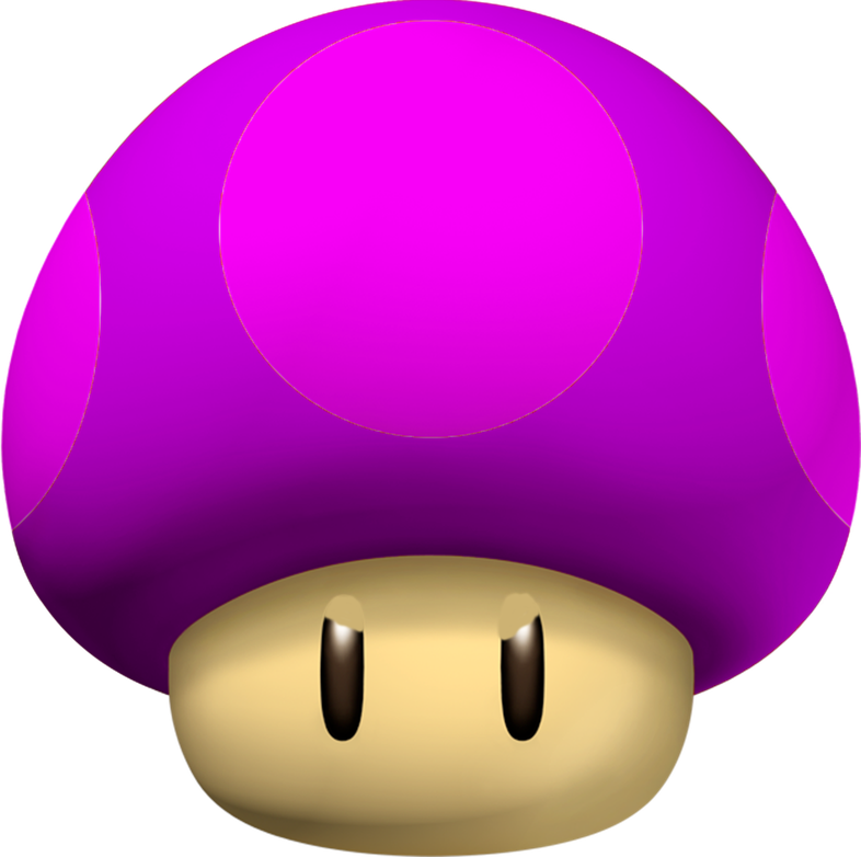 Mario Mushroom Png Free Download (black, purplish red)