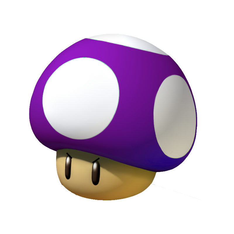 Mario Mushroom Png Photo (white, black)