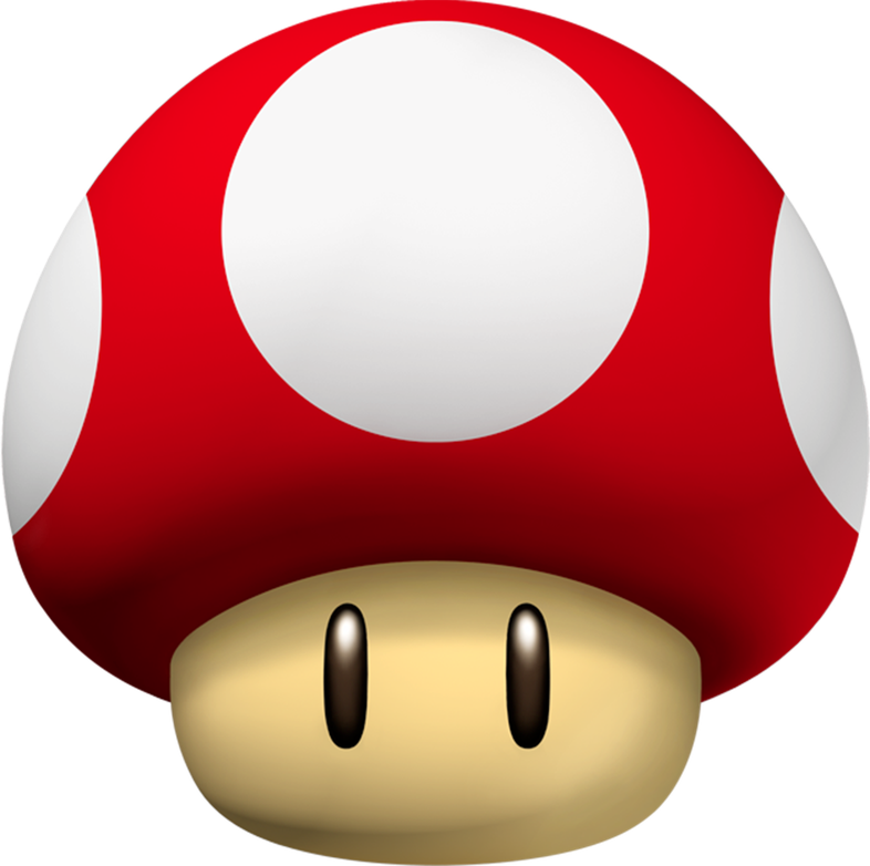 Mario Mushroom Png (red, white, lavender, black)