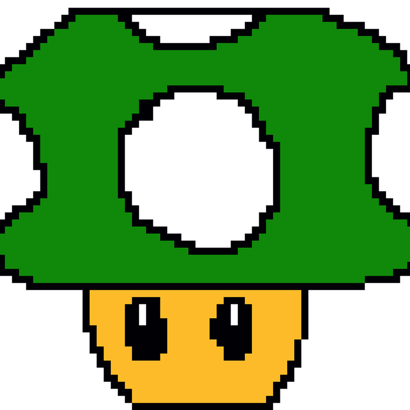 Mario Mushroom Transparent Png (green, black, orange)