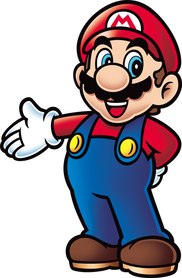 Mario Png File (pink, olive, black, teal, white)