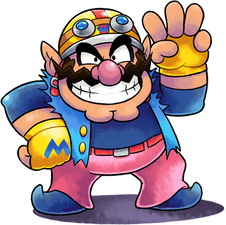 Wario Png File (black, pink, salmon, white, teal)