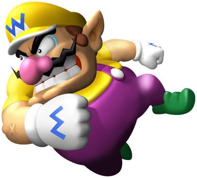 Wario Png Transparent Image (black, white)