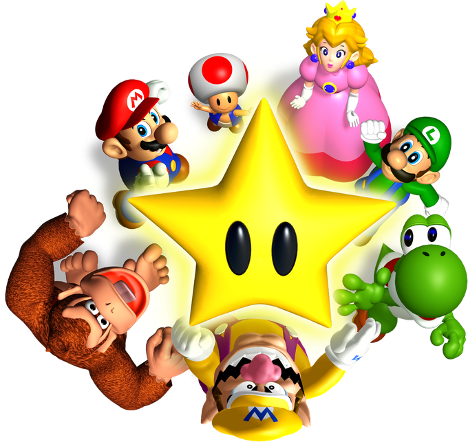 Mario Party Transparent Background (yellow, black, white)