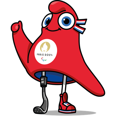 Paris 2024 Olympics Mascot Png (red, white, black)