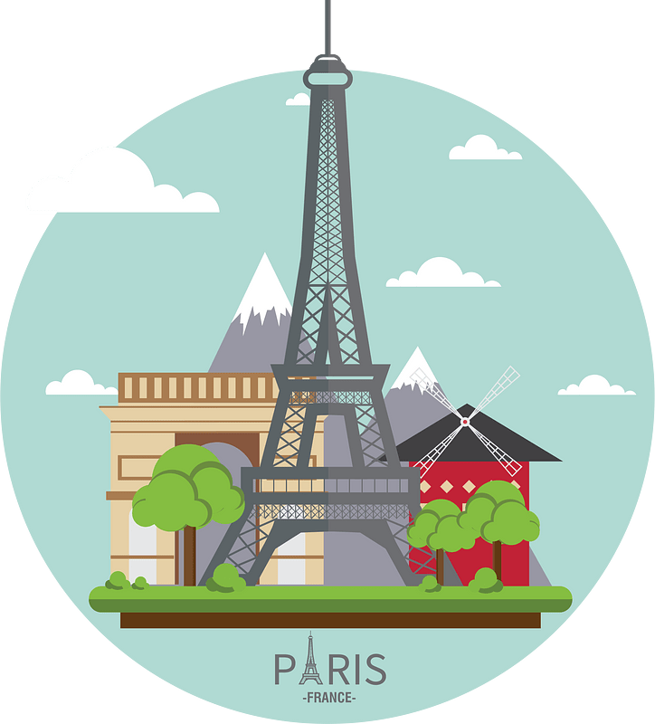 Paris Tower Png Cutout (olive, gray, white, mint, silver)