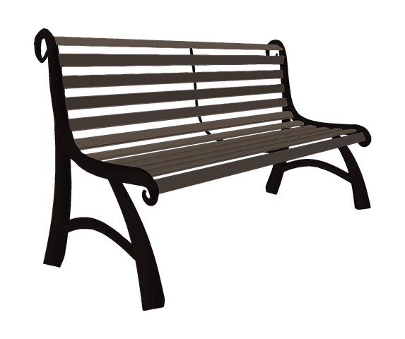 Park Bench Png File (indigo, black)