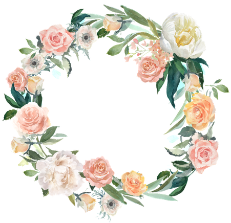 Garland Round Floral Png Clipart (indigo, black, white)