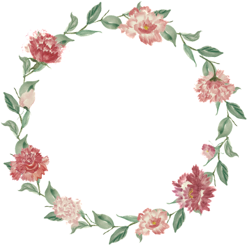 Garland Round Floral Png Image (black)