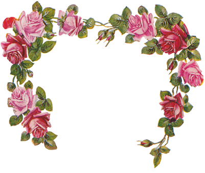 Garland Round Floral Png Pic (black)