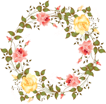 Garland Round Floral Png Transparent Image (black)