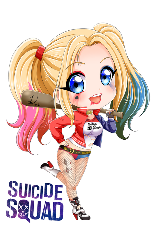 Harley Quinn Png Image (black, beige, pink)