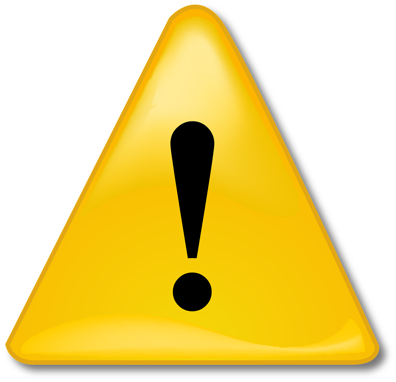 Warning Sign Transparent Png (gold, black, white)