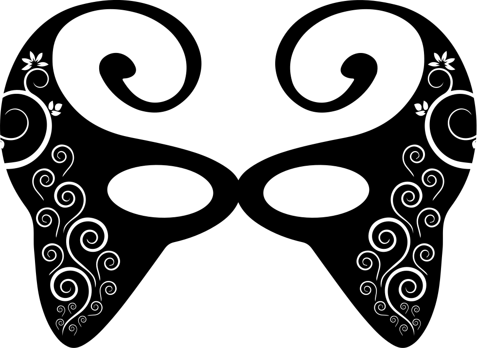 Carnival Eye Mask Png Image (white, black)