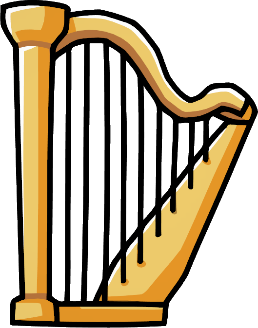 Harp Png Pic (orange, salmon, white, gray, black)