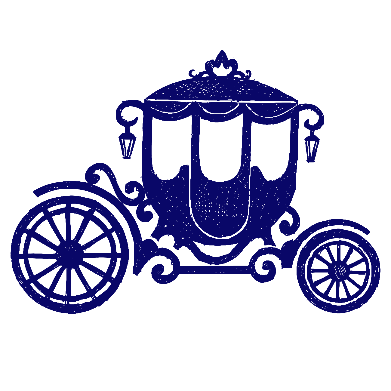 Carriage Png Image File (indigo, white, lavender, navy, silver)