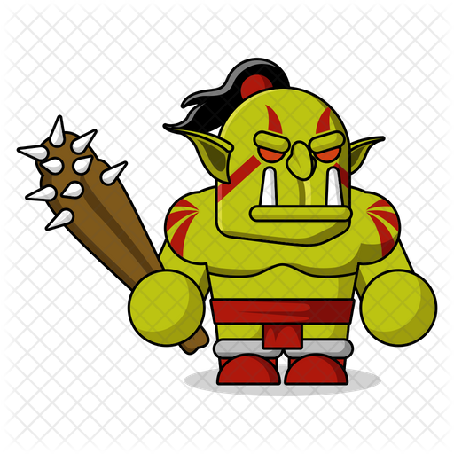 Warrior Orc Png Cutout (gold, indigo, black)