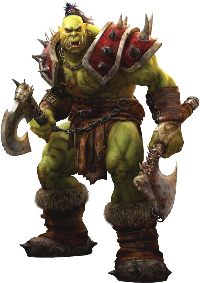 Warrior Orc Png Pic (black, white)