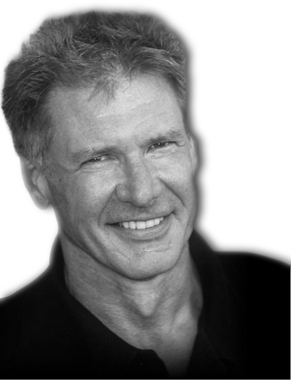 Harrison Ford Png File (black, white)