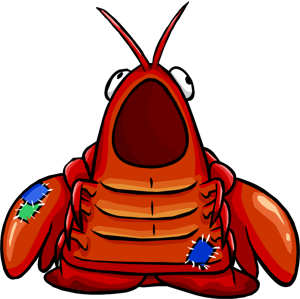 Larry The Lobster Transparent Png (maroon, chocolate, black, white, red)