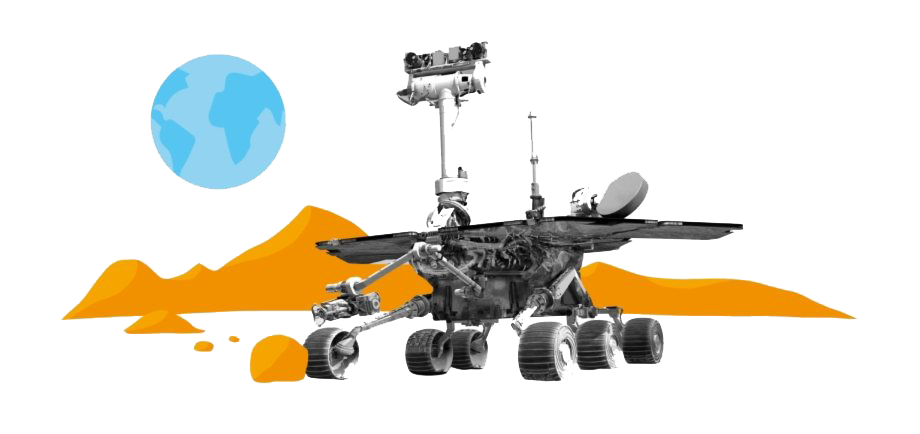 Mars Rover Png Image (indigo, orange, white, silver, greenish blue)