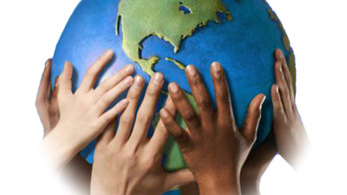 Earth In Hands Png Image (black, maroon, pink)