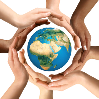 Earth In Hands Transparent Png (black, pink, white)