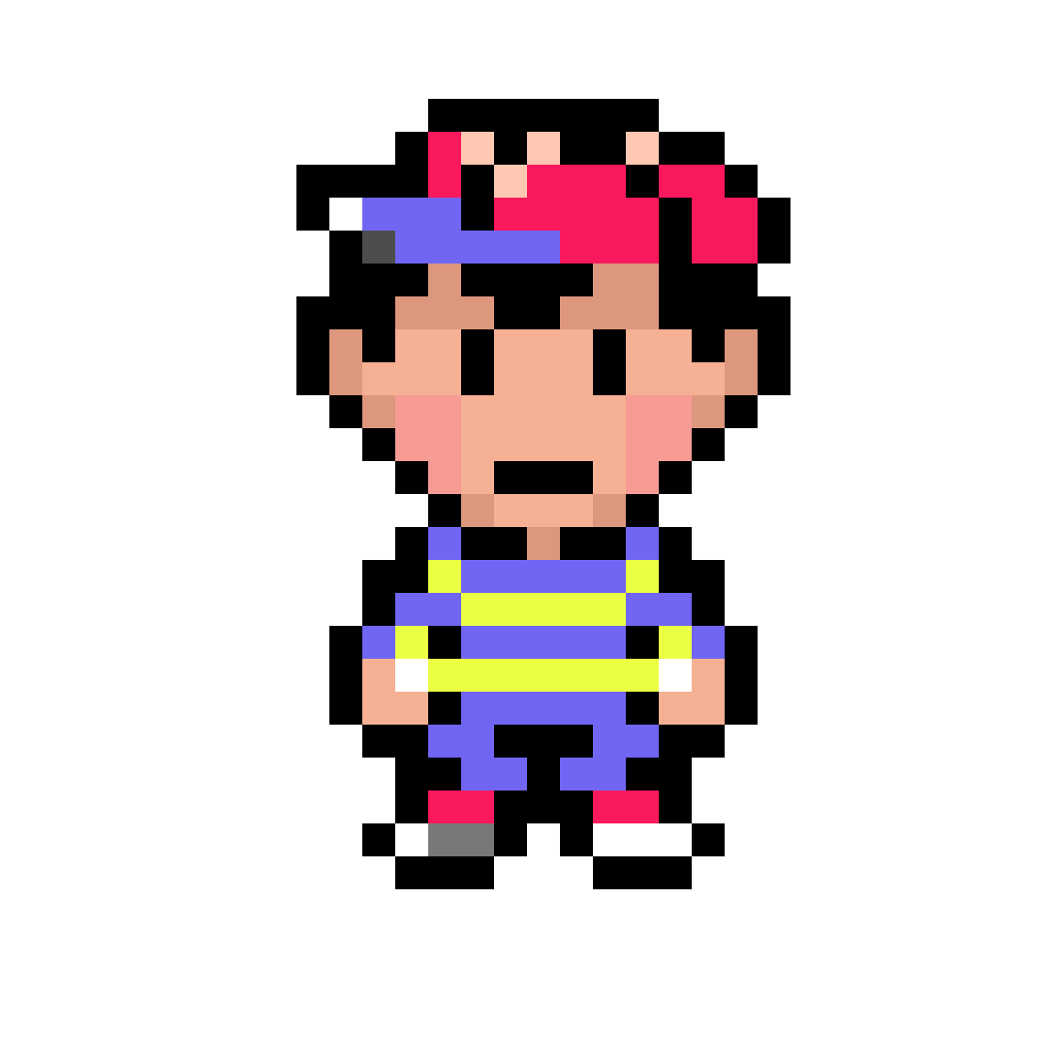 Earthbound Png Isolated Image (yellow, pink, gray, red, black)