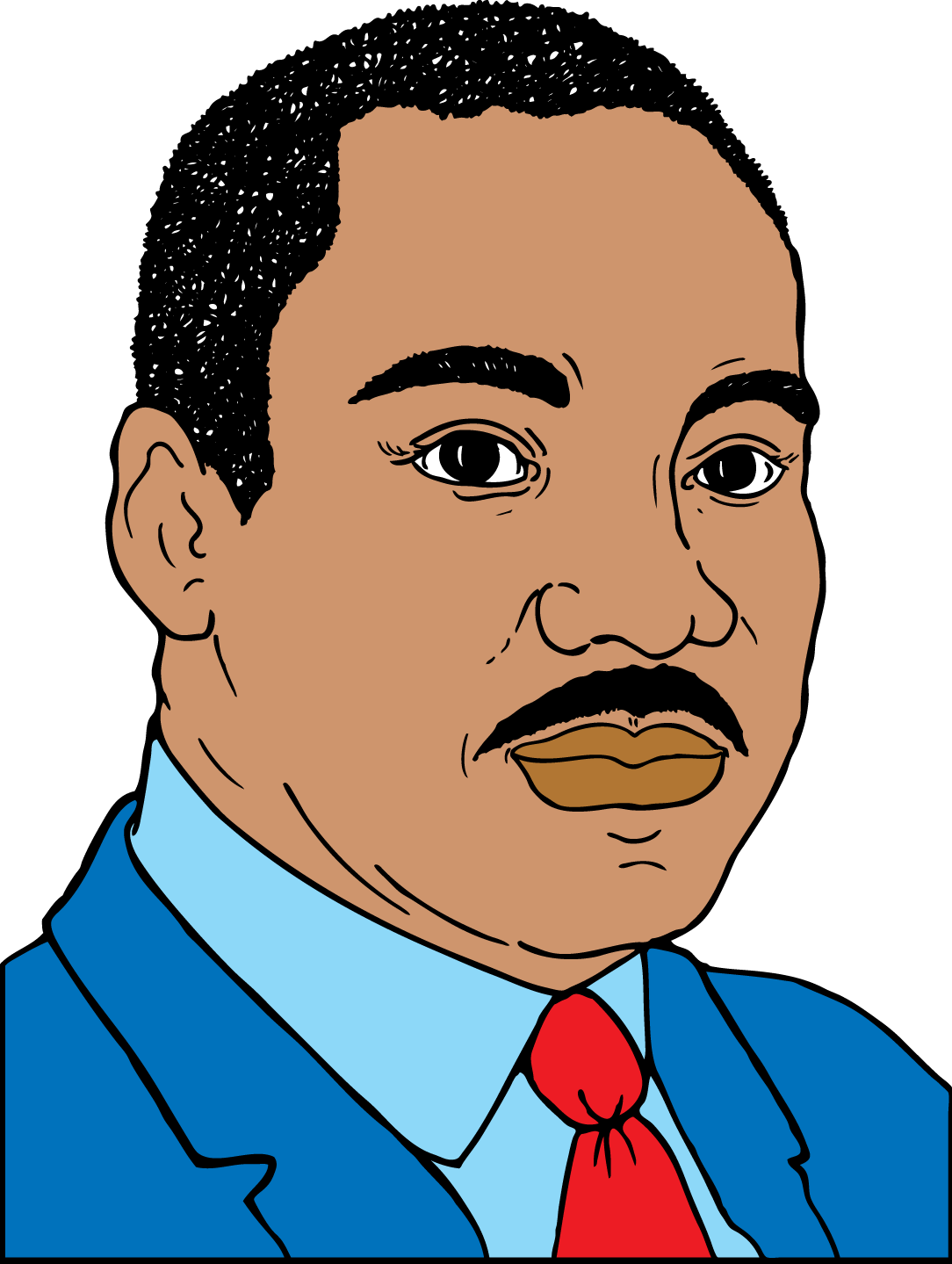 Martin Luther King Jr Png Isolated Image (red, mint, black, teal, salmon)