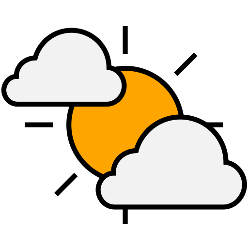 Partly Cloudy Day Sun Clouds Weather Icon Free Png Icon Download (white, black, gray, lavender, orange)