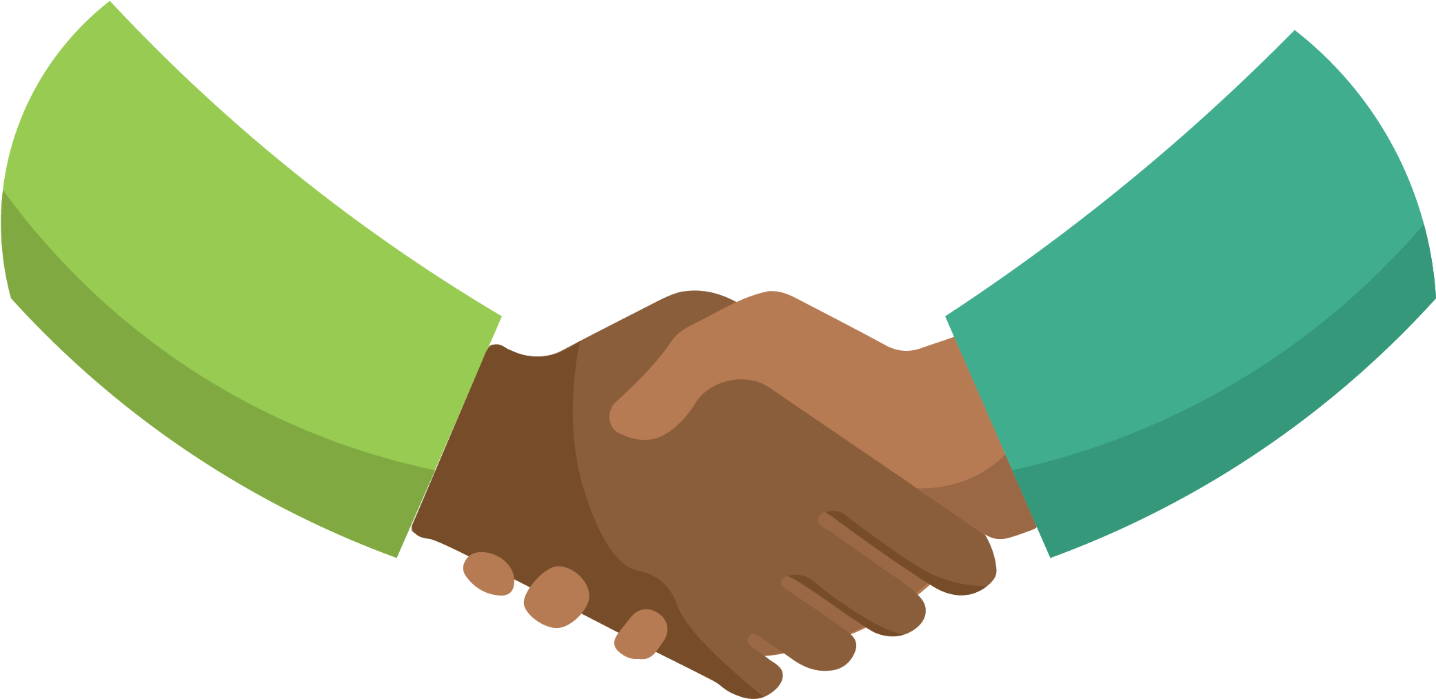 Partnership Hand Shake Png File (teal, olive, chocolate, gray, black)