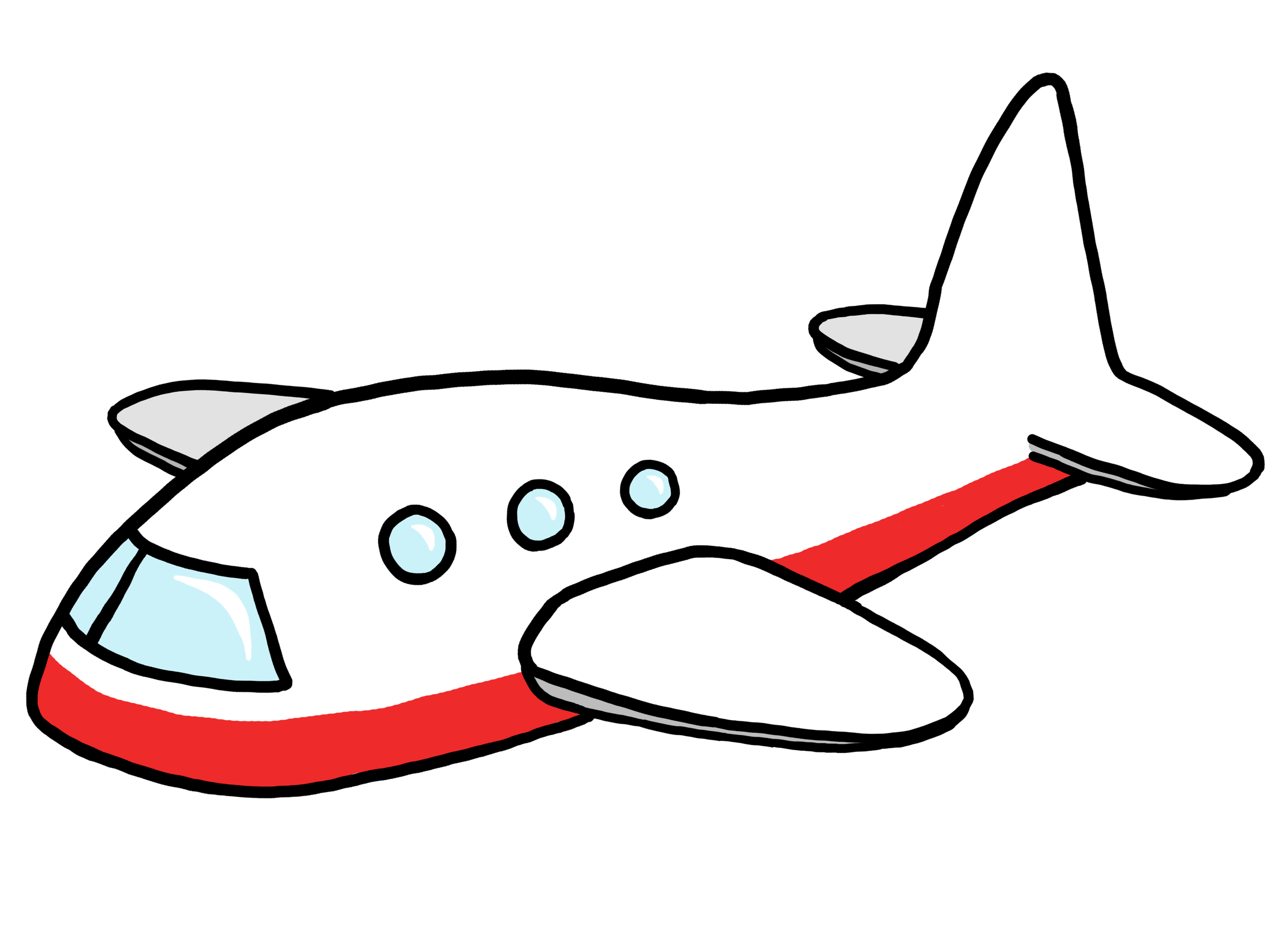 Cartoon Airplane Png Hd (black, white, red, lavender)