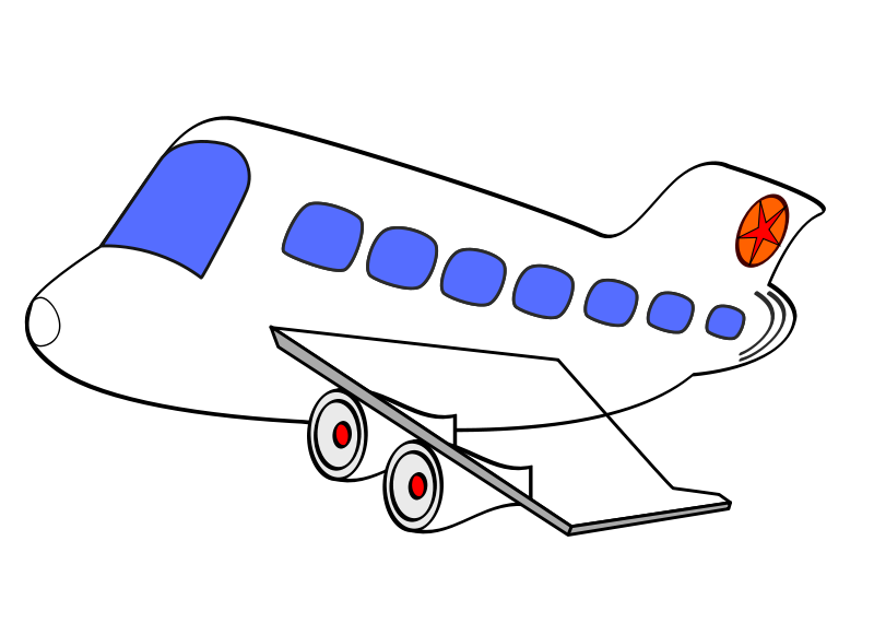 Cartoon Airplane Png Image (black, gray, white)