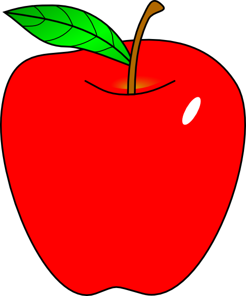 Cartoon Apple Png Pic (white, red, lime, green)