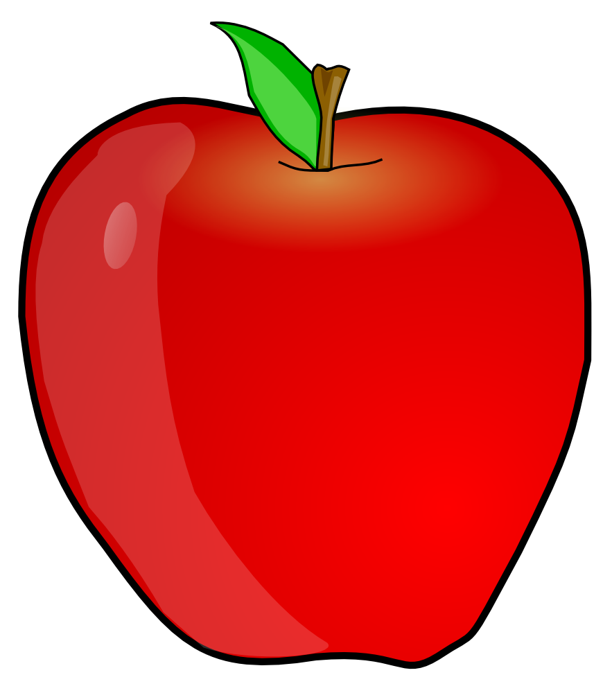 Cartoon Apple Png (black, red)