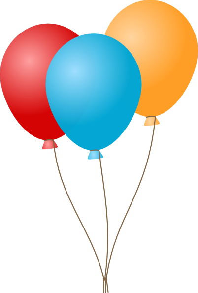 Cartoon Balloon Png (orange, silver, red, teal, white)