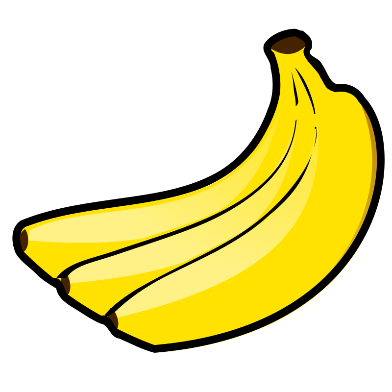 Cartoon Banana Png File (black, pink, yellow, gold)