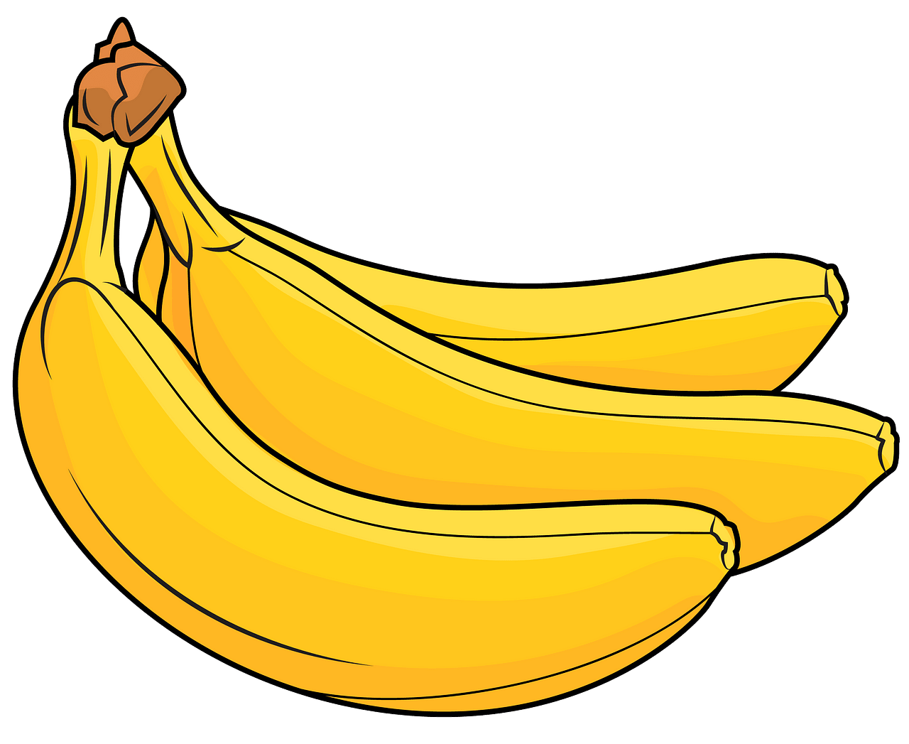 Cartoon Banana Png Image (gray, orange, gold)