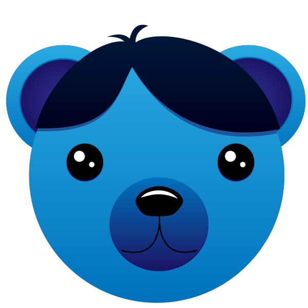 Cartoon Bear Png Pic (black, teal)