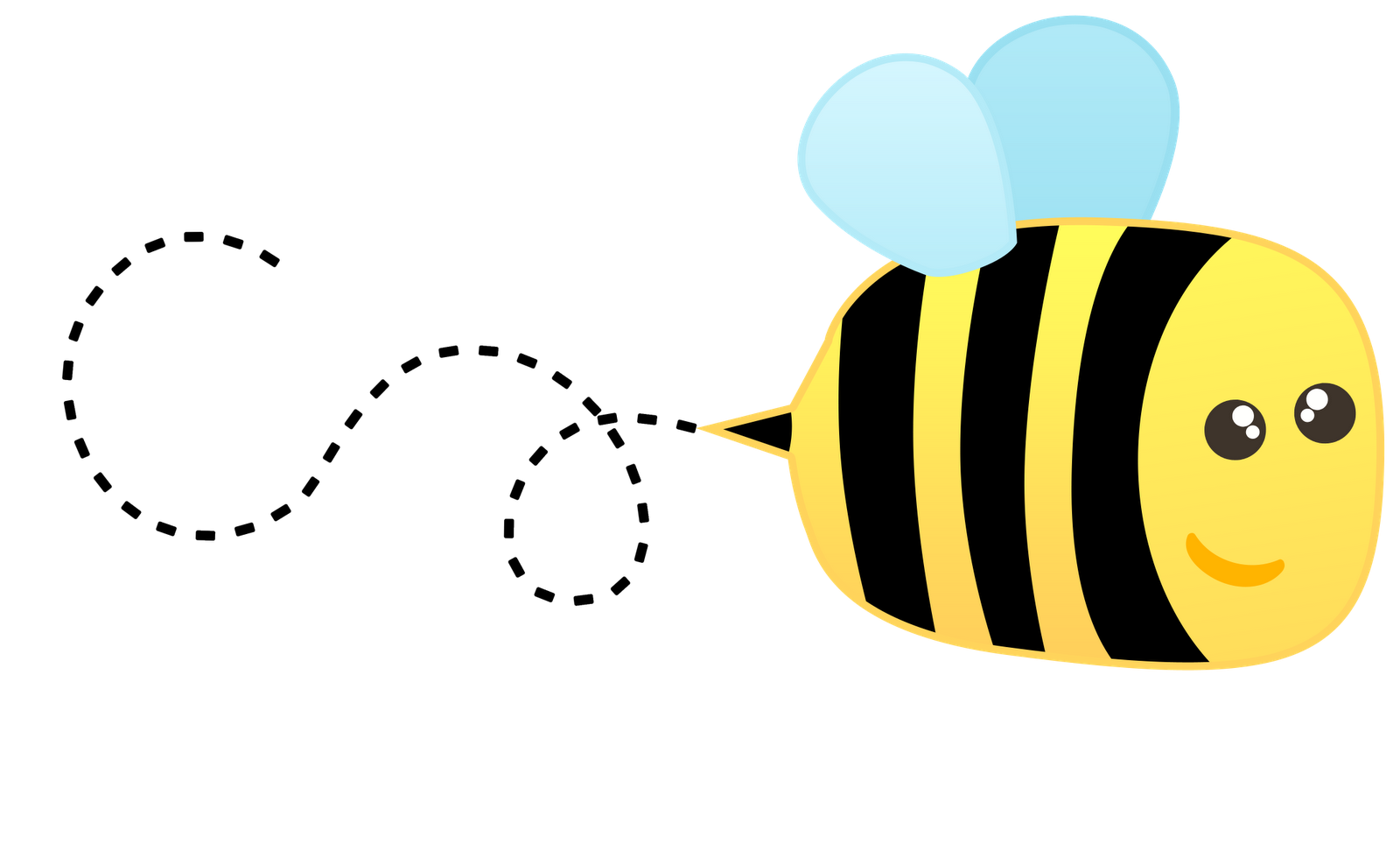 Cartoon Bee Png Clipart (black, yellow, lavender, gold)