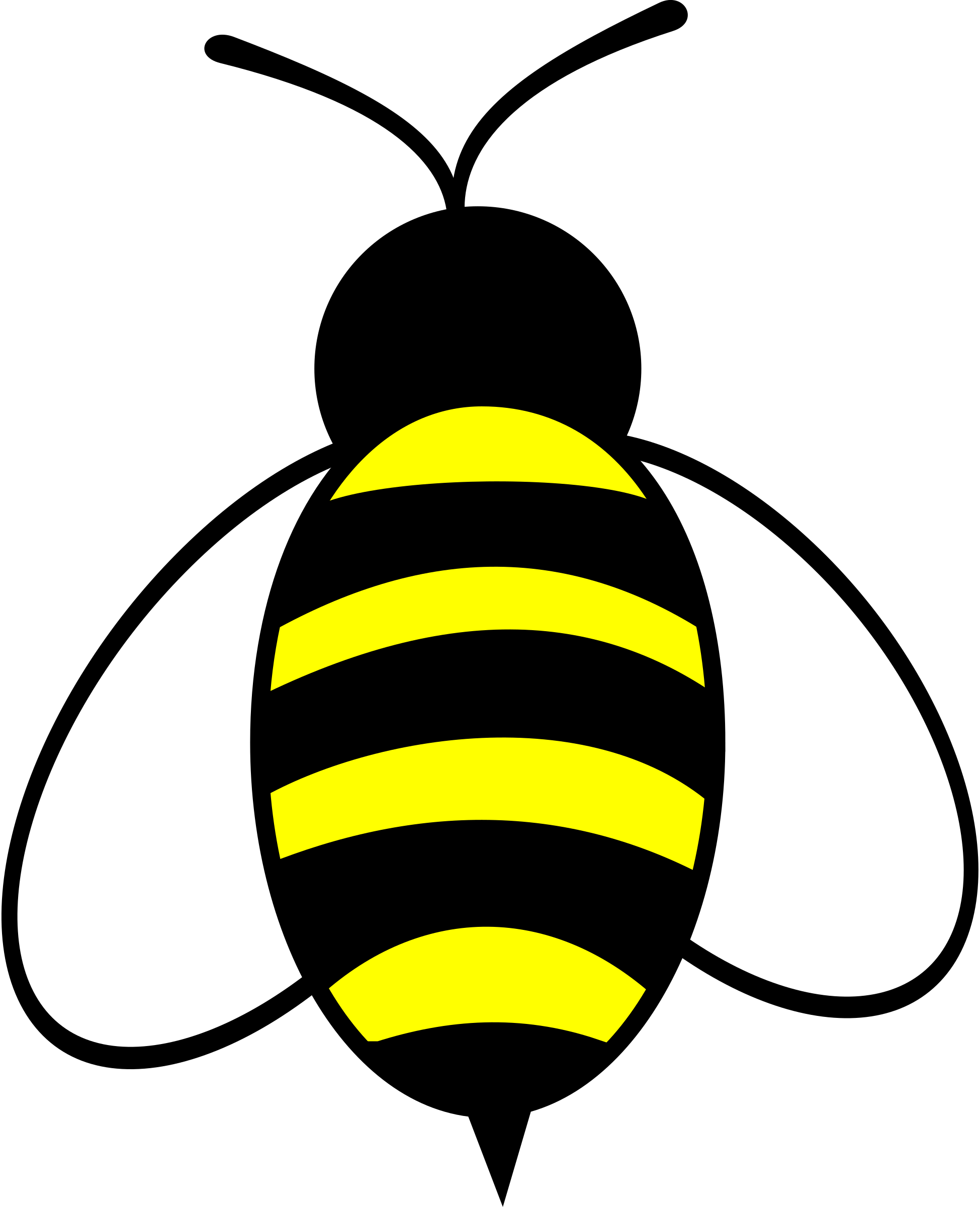 Cartoon Bee Png Image (black, orange, yellow)