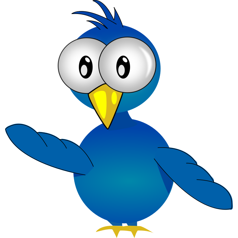 Cartoon Bird Png File (black, white, teal)